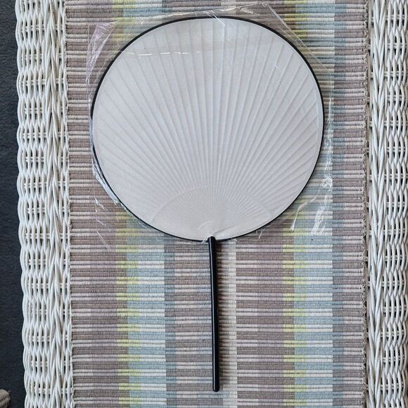 Asian Souvenir "Uchiwa" Leaf Fan With Ukiyo-e Reproduction Art by Sharaku NWT - Picture 10 of 12